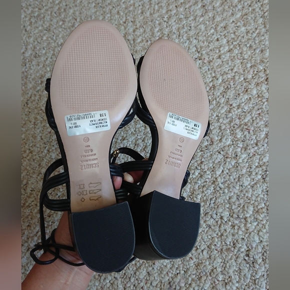 Schutz Brynn Mid Block Leather Sandal size 36.5 - Picture 13 of 13
